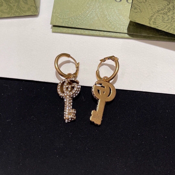 Gucci crystal double G key earrings - Picture 2 of 6